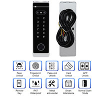 Cerradura TTLock con Bluetooth, Control de Acceso por Huella Dactilar y Reconocimiento Facial, IP66 Impermeable, Teclado Biométrico Metálico, Lector de Tarjetas MF para Puerta