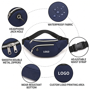 <span class=keywords><strong>Riñonera</strong></span> Deportiva Casual Ajustable para Exteriores con Salida para Auriculares, Bolsa de Cintura para Hombre, Fabricante de Bolsos - Product Image 2