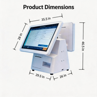 Système de point de vente tout-en-un avec écran tactile capacitif 10 points de 15,6 pouces, Windows/Android, imprimante thermique 58 mm/80 mm, caisse enregistreuse