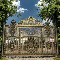 Porte principale européenne moderne d'intérieur en fer forgé pour les maisons Porte métallique en acier inoxydable et aluminium pour l'extérieur des bâtiments de jardin