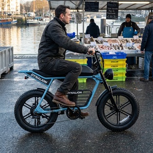 Vélo électrique moderne et masculin pour <span class=keywords><strong>homme</strong></span>, idéal pour la ville, avec longue banquette, style rétro vintage, pour les balades au marché de la pêche en bord de rivière - Product Image 3
