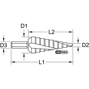 KS TOOLS HSS Co cortador de agujeros escalonados, Ø 4-30mm, 14 escalones - Product Image 3