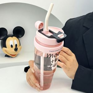 2025 New Summer 900ml Eco-Friendly Reusable Plastic Car Water <b>Bottle</b> with Handle Cute Cartoon Design for All - Product Image 4
