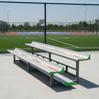 Bancada de Dos Niveles Independiente LD-2 de Aluminio para Gradas, Longitud Estándar de 3.5M, Asiento Plegable y Portátil para Espectadores en Campos Deportivos