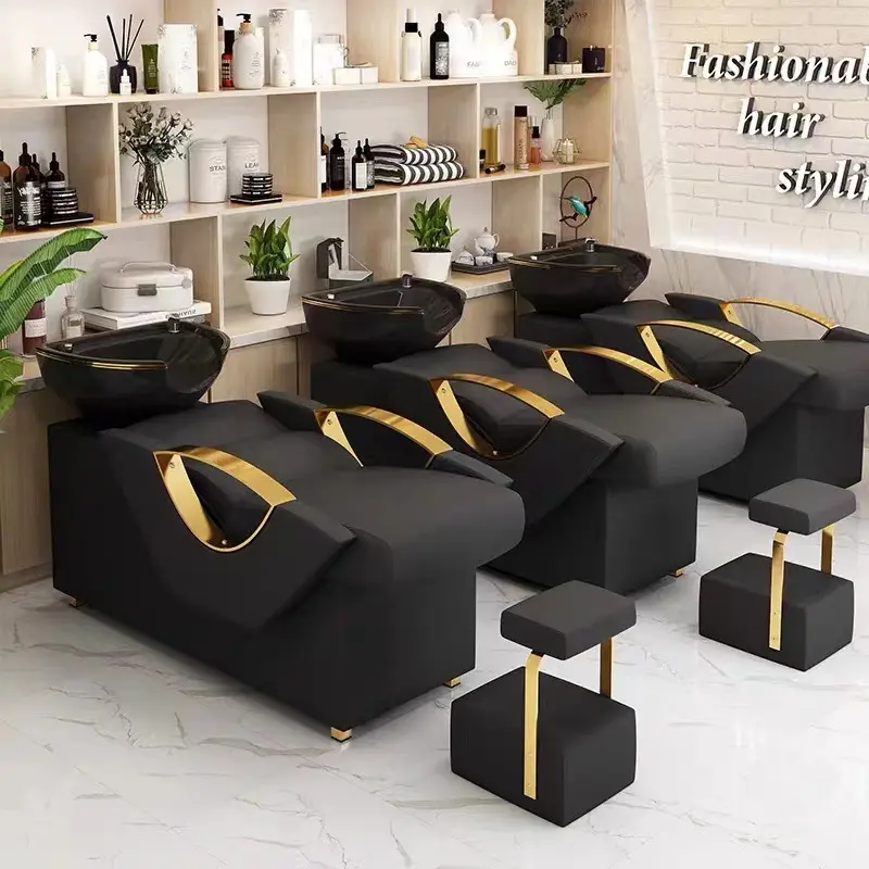 Hair Washing Station Massage Bed Hair Salon Furniture Shampoo Bed Washing Shampoo Chair With Bowl