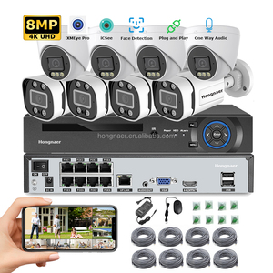 Hongnaer nhận dạng khuôn mặt 8MP 8CH <span class=keywords><strong>NVR</strong></span> trong nhà ngoài trời PoE IP Home an ninh CCTV Camera Set Kit Hệ thống 4K không dây surveil hệ thống - Product Image 1
