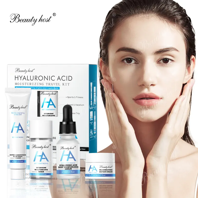 Wholesale Quick Shipping Cosmetics Beauty Skincare Manufacturer Deep Hydration Hyaluronic Acid Skin Care Set Travel Kits