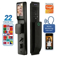 Serrure de porte intelligente Tuya Wifi étanche avec mot de passe temporaire, empreinte digitale, reconnaissance faciale 3D, appel vidéo et interphone pour porte en bois