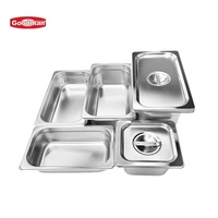 Bac Gastronorm Goodman en Acier Inoxydable 304 et Plastique, Multi-Capacités, pour Buffet Hôtelier, Restauration, Aliments et Crème Glacée