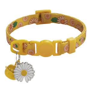 Kalung Anjing Kecil yang Elegan dengan Liontin Bunga Daisy yang Lucu, Pola Floral, Kalung Kucing dengan Gesper Lepas yang Tahan Lama, Poliester, Airtag untuk Anjing Kecil - Product Image 6