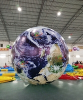 Ballon Terrestre Gonflable en PVC à l'Hélium avec Lumière LED Certifié CE/TUV, Dirigeable Publicitaire Gonflable Personnalisable pour la Décoration