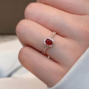 Proveedor Xinfly, Nueva Tendencia, Joyería de Rubí de Alta Calidad, Anillo de Oro Fino de 18K con Diamantes Reales para Mujer - Product Image 5