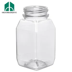 2023 Venta caliente transparente 4 oz PET plástico Tamper Evident botella cuadrada con tapa