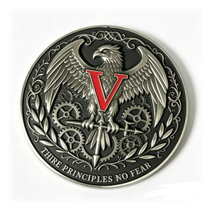 Moneda de desafío personalizada de aleación de zinc esmaltada con grabado, estilo Steampunk, para deportes y Año Nuevo, recuerdo. - Product Image 2