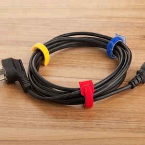 定制标志电缆管理尼龙扎带可重复使用的电缆扎带钩环Velcroes带 - Product Image 5