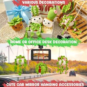 <span class=keywords><strong>Set</strong></span> regalo per cucito creativo per attività artigianali per il tempo libero Kit per bambole all'uncinetto per principianti graziosi piatti appesi serie di piante - Product Image 2