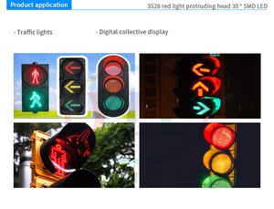 Yuliang LED SMD 3528 de alto brillo con lente de 30 grados rojo verde naranja azul para <span class=keywords><strong>semáforos</strong></span> pantalla LED VMS - Product Image 5