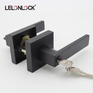 Popular North and South America Black Lever Square <strong>Door</strong> <strong>Handle</strong> <strong>Locks</strong> Entrance Security <strong>Door</strong> <strong>Lock</strong> with <strong>Key</strong> - Product Image 3