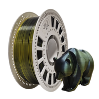 Filament PLA bicolore en soie avec logo personnalisé, 1,75 mm, 1 kg, pour imprimante 3D, deux tons, lisse et brillant, sans effet de filaments, vente en gros OEM