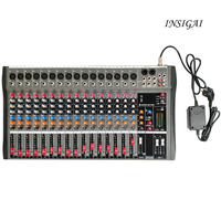 Console de Mixage Professionnelle INSIGAI 16 Canaux, Table de Mixage Amplifiée USB, Système Audio Live 16 Canaux