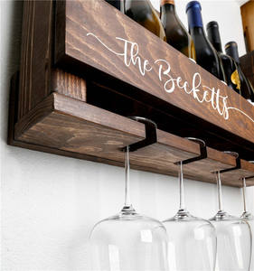 ग्लास धारक दीवार-माउंट के साथ पेंट लकड़ी का वाइन रैक - Product Image 3