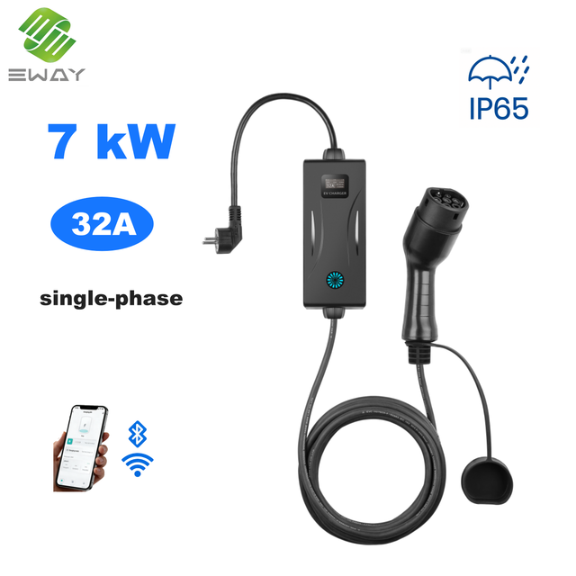 New Eway EW Mars Series 7kW 32A IP65 Portable EV Charger GBT Mobile EV Charging Station with 18-Month Warranty