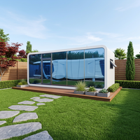 Cabine de bureau préfabriquée en acier imperméable pour l'extérieur, structure en acier, style Apple, pour jardin |   Studio de jardin moderne et portable pour le travail à domicile