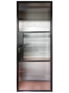 Puertas interiores <span class=keywords><strong>de</strong></span> vidrio estriado Puertas <span class=keywords><strong>de</strong></span> metal <span class=keywords><strong>de</strong></span> acero <span class=keywords><strong>de</strong></span> estilo francés Interior con luces laterales estrechas Puertas modernas Interior - Product Image 2