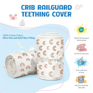 Juego de Protectores de Barandilla de Cuna Suaves, Cubiertas para Cunas Estándar, Ropa de Cama para Bebés, Protectores de Barandilla de Cuna 3 en 1 para la Dentición - Product Image 6
