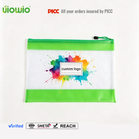 Pochettes transparentes résistantes à l'eau UIOWIO avec logo personnalisé, tailles variées, pour fournitures scolaires, de bureau, organisation de documents et de puzzles