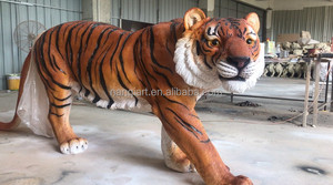 Decorazione esterna moderna grande animale giardino statua stampi giungla animale oggetti di scena a grandezza naturale in fibra di vetro realistica scultura <span class=keywords><strong>tigre</strong></span> - Product Image 3