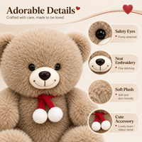 Ours en peluche marron avec cœur d'amour, fabrication OEM/ODM, vente en gros d'usine, pour la Saint-Valentin, anniversaire, cadeau, fournisseur en gros