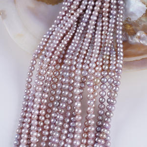 Collier fait main Zhuji, perles d'eau douce naturelles de 4 à 5 mm, perles en vrac semi-finies, fabrication de colliers, vente en gros - Product Image 4