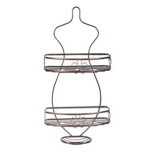 Cesta organizadora de ducha colgante de alambre de hierro en polvo ORB, estante de almacenamiento de metal multicapa para baño - Product Image 2