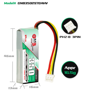 GNB GAONENG 2S 350mAh HV 7,6V 70C PH2.0 3PIN LiPo-Akku für RC-Auto 1:28 1/28 4WD Drift Onload Offload K969 K989 Wltoys Brushed - Product Image 3