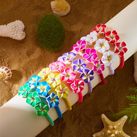 Bracelet réglable bohème coloré avec breloque fleurie pour femme, fait main en corde, idéal pour l'été et les fêtes à la plage