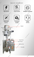 Machine d'emballage alimentaire verticale pour sachets de 5g à 250g, pour sucre, sel, grains de café torréfiés, chips de banane, collations, pour les petites entreprises