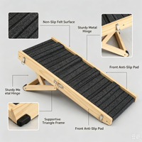 Rampe pliante en bois pour chien, rampe pour canapé, marches antidérapantes pour tapis, cadre de support triangulaire, poignée de transport portable, échelle pour animaux de compagnie d'intérieur
