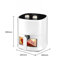 Friteuse à air électrique multifonction carrée en plastique avec fenêtre de visualisation, contrôle de la température, capacité de 3,1 à 4,0 L, écran LCD, pour hôtel et usage domestique