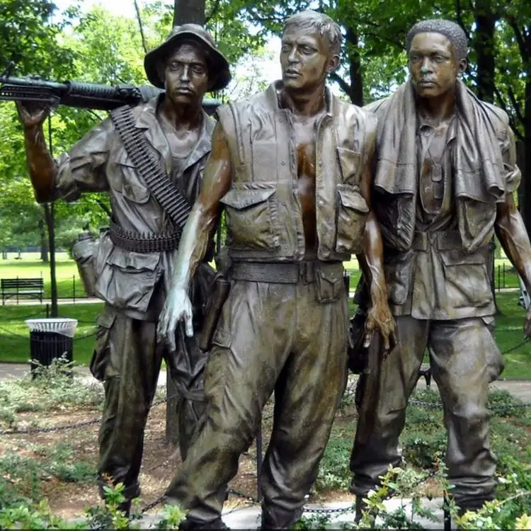 Chinese factory Vietnam War Memorial Three Servicemen bronze statue