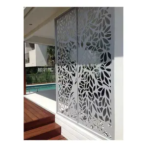 Pantalla decorativa de Metal cortada con láser, divisor de pared de aluminio