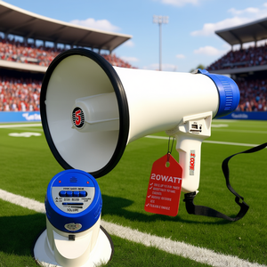 Mégaphone 5 cœurs 20W avec sirène et enregistrement, haut-parleur pour entraîneur de football, poignée ergonomique, en plastique - Product Image 2