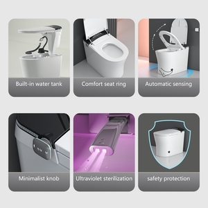 High-End Intelligent Elongated Flush Toilet Seat with Remote Control Includes Seat Heating S-Trap Drainage Pattern - Product Image 5