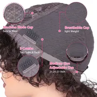 Perruque ondulée naturelle noire péruvienne Remy, petite taille P4/30/27, élégante, avec frange, pour femme, entièrement fabriquée à la machine, en cheveux humains