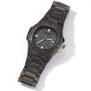 Reloj de lujo con diamantes de imitación para hombre, de cuarzo, Hip Hop, masculino