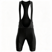 Cuissard de cyclisme tout noir à double flèche, respirant et à séchage rapide, avec logo personnalisable, grandes tailles