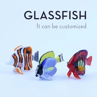 Neue Große Handgefertigte Murano Aquarium Kristallglas Tierfiguren, Miniatur Geblasene Glas Meerestier Fisch Dekorationen