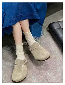 Da <span class=keywords><strong>donna</strong></span> in vera pelle scamosciata Boston BirkenstocksOutdoor sandali piatti zoccoli per estate inverno primavera autunno-scivoli per pantofole - Product Image 3
