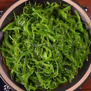 Salade d'algues nori japonaises surgelées assaisonnées avec graines de sésame, wakame vert frais style Chuka, emballage commercial, emballage OEM - Product Image 3