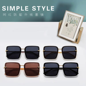 Lunettes de soleil unisexes de style simple, monture en PC, protection UV400, type 3, pour femmes et hommes, design carré tendance - Product Image 1